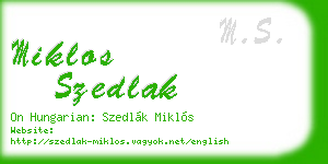 miklos szedlak business card